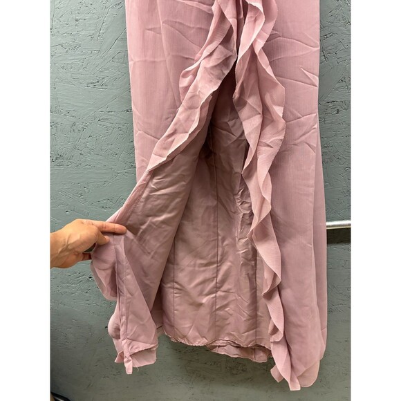 White by Vera Wang Women’s 2 Quartz Pink One Shoulder Ruffle Formal Dress NWT - Picture 5 of 15